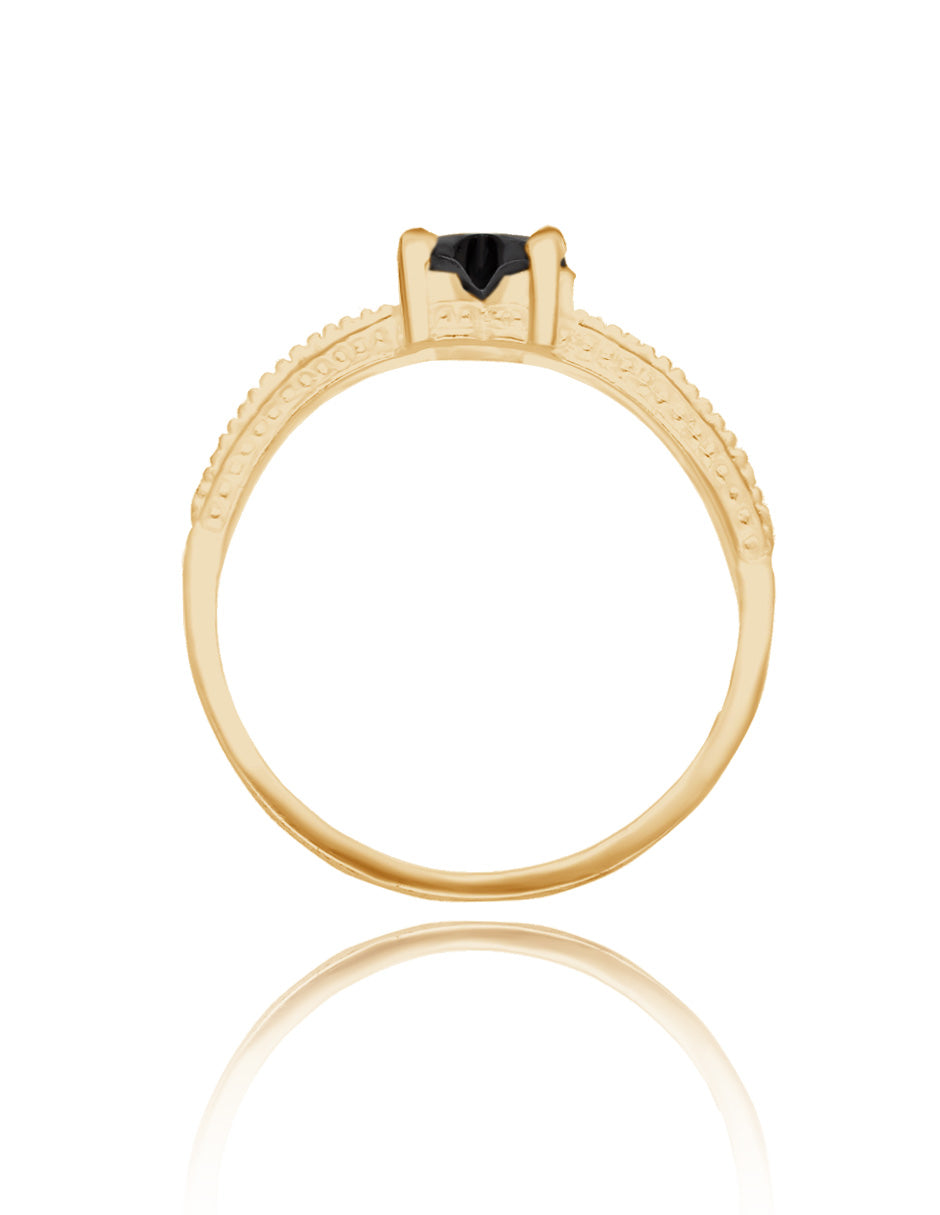 Fanny ring in 10k yellow gold with white zirconia