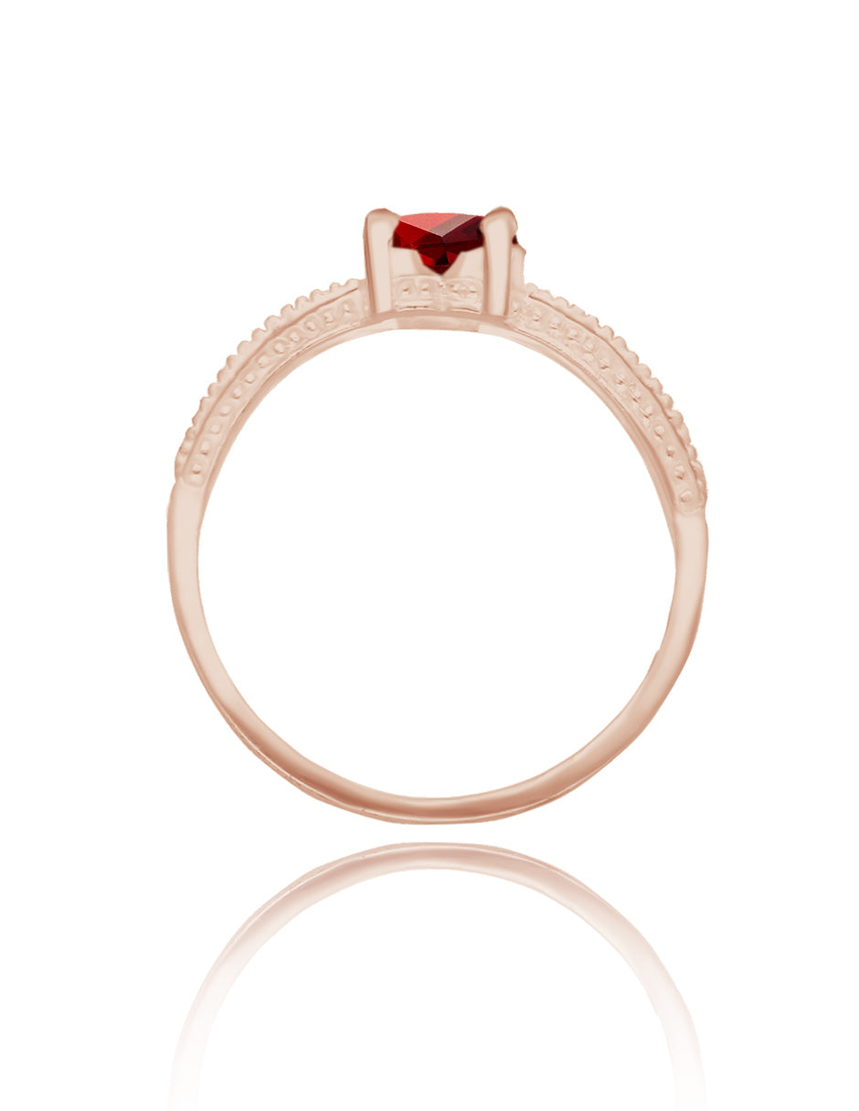 Fanny ring in 10k yellow gold with white zirconia