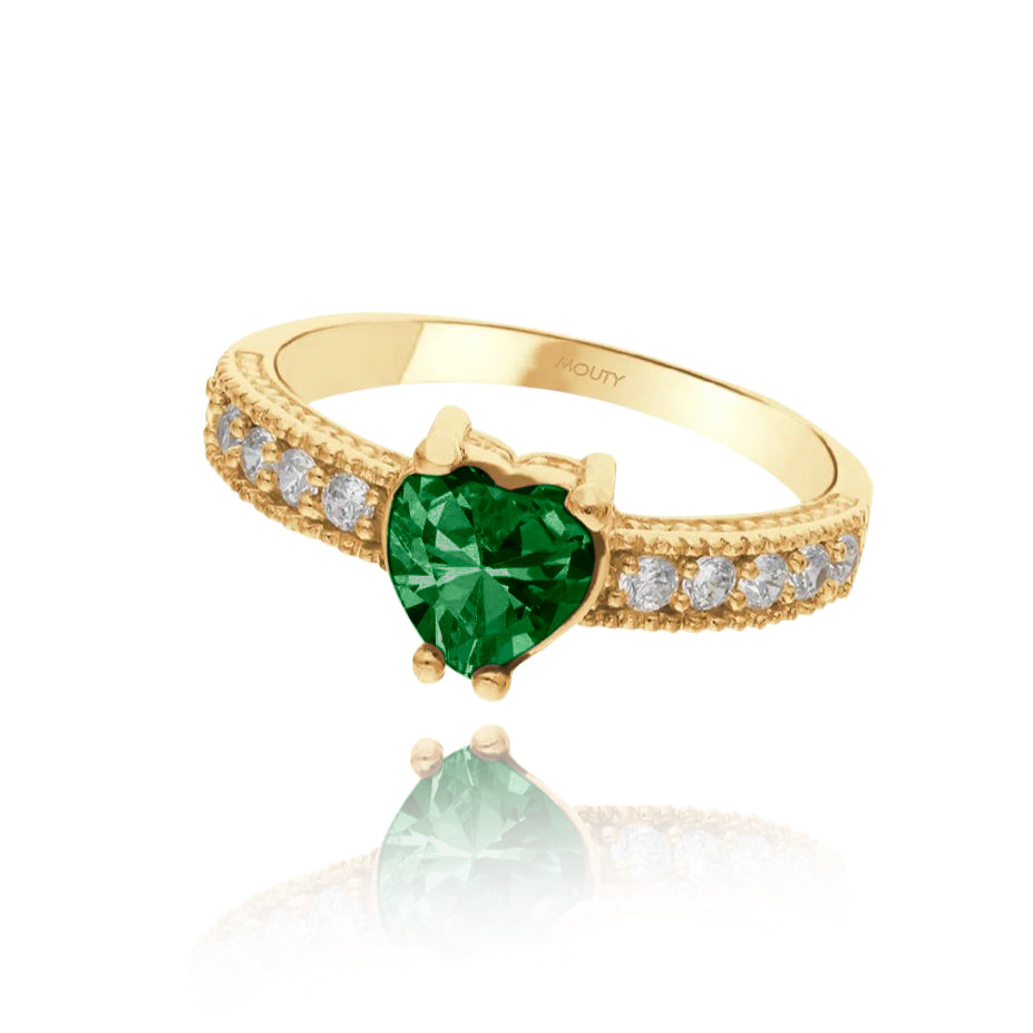 Fanny ring in 10k yellow gold with white zirconia