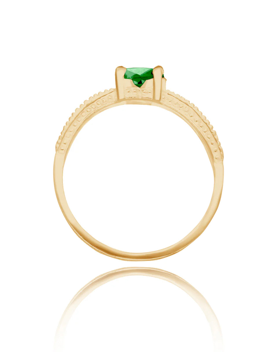 Fanny ring in 10k yellow gold with white zirconia