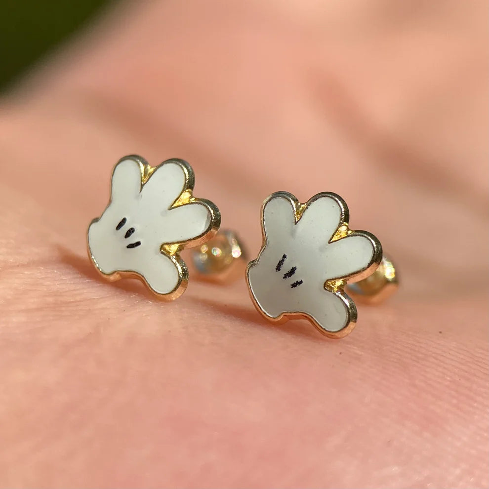 Broqueles Guante de Mickey en Oro Amarillo 14k Cod.BO019