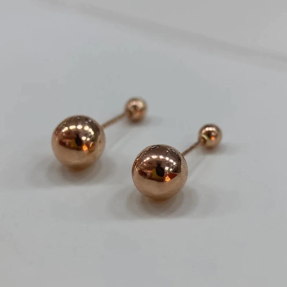 Broqueles Dormilona Oro Rosa 10k Cod. BROML009 7mm