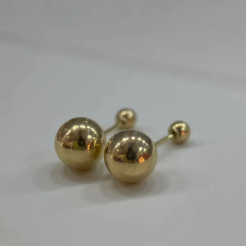 Broqueles Dormilona en Oro Amarillo 10k Cod.BROML005 5.5mm