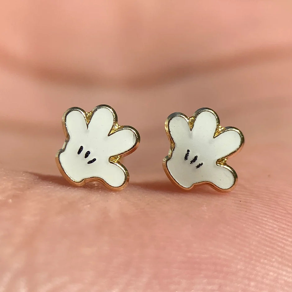 Broqueles Guante de Mickey en Oro Amarillo 14k Cod.BO019
