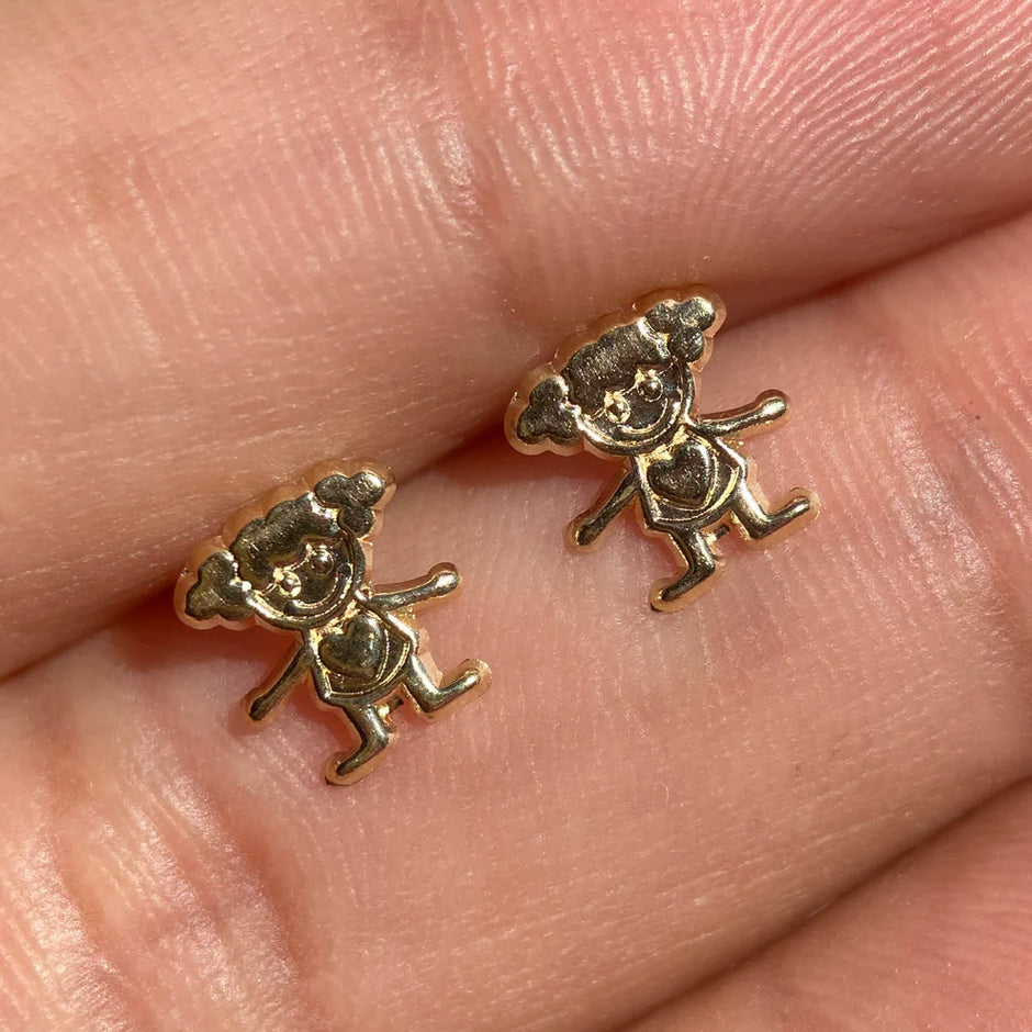 Broqueles Niña en Oro Amarillo 10k Cod.BRO233 8mm