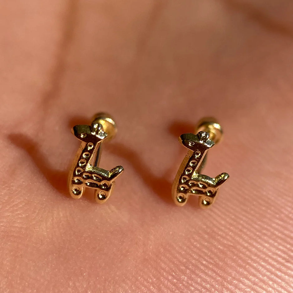 Broqueles Jirafa en Oro Amarillo 10k Cod.BRO226 8mm