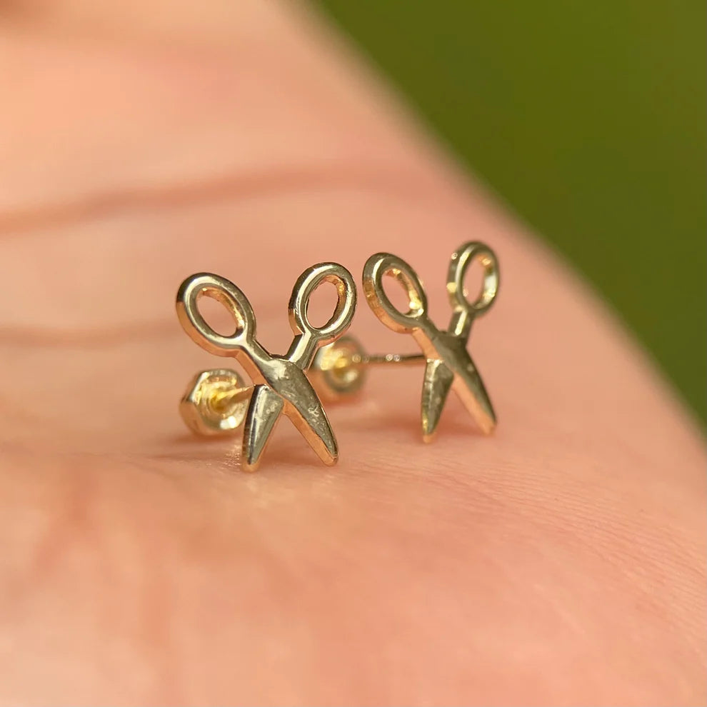 Broqueles Tijeras en Oro Amarillo 14k Cod.BO063 7.5mm