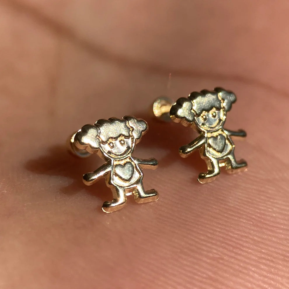 Broqueles Niña en Oro Amarillo 10k Cod.BRO233 8mm
