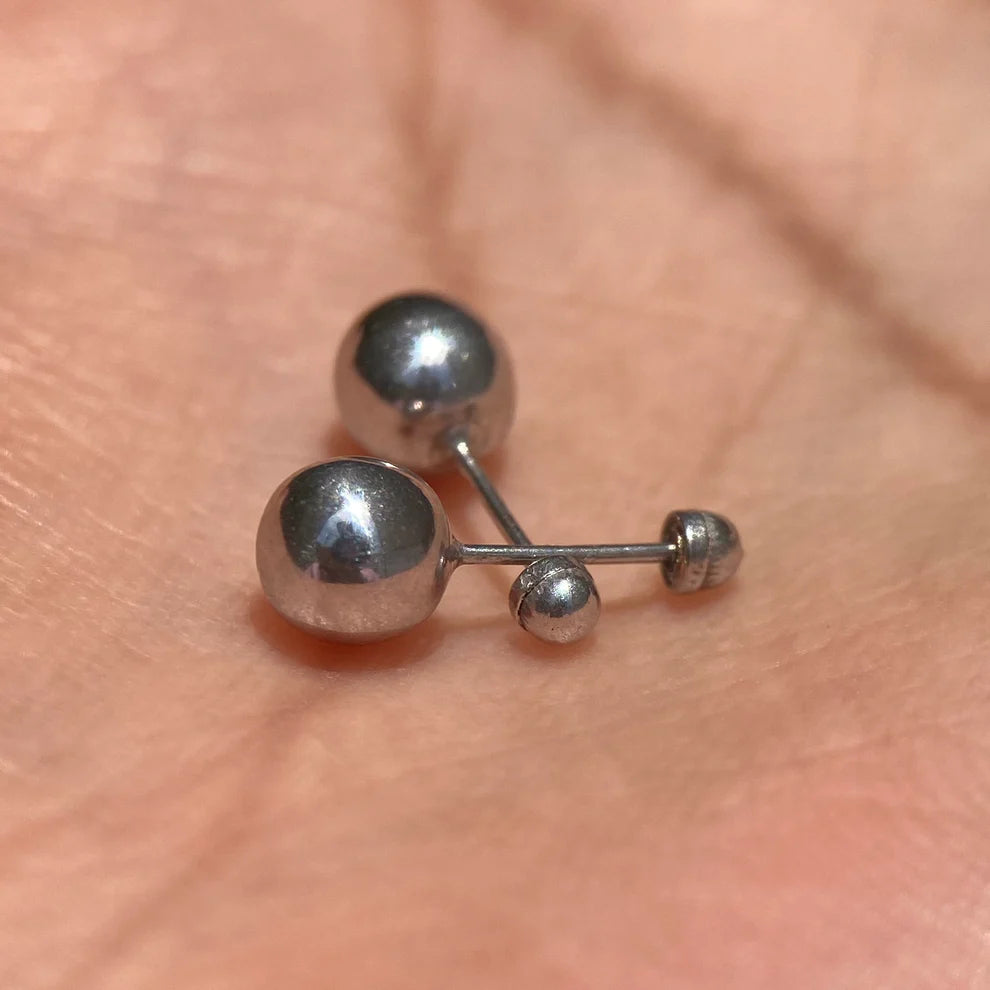 Broquel Dormilona en Oro Blanco 14k Cod.BO030