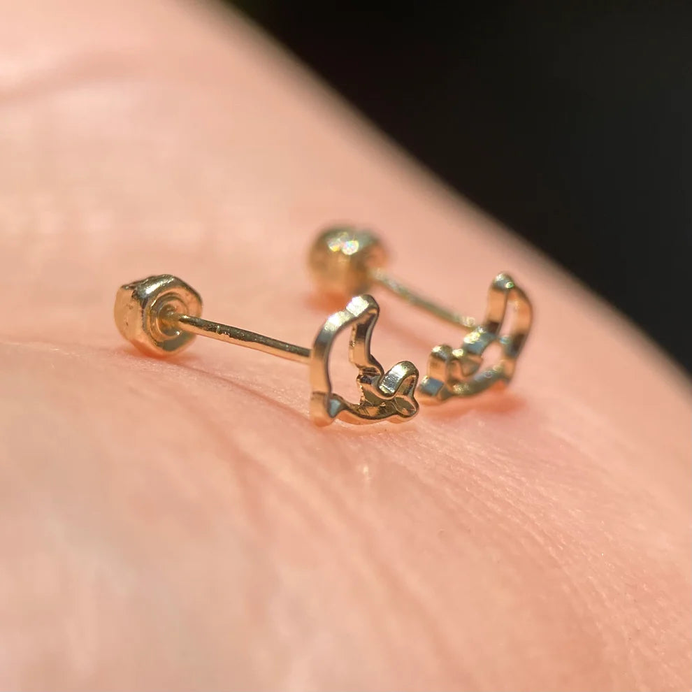 Broqueles Silueta Delfin en Oro Amarilo 14k Cod.BO006 4.5m