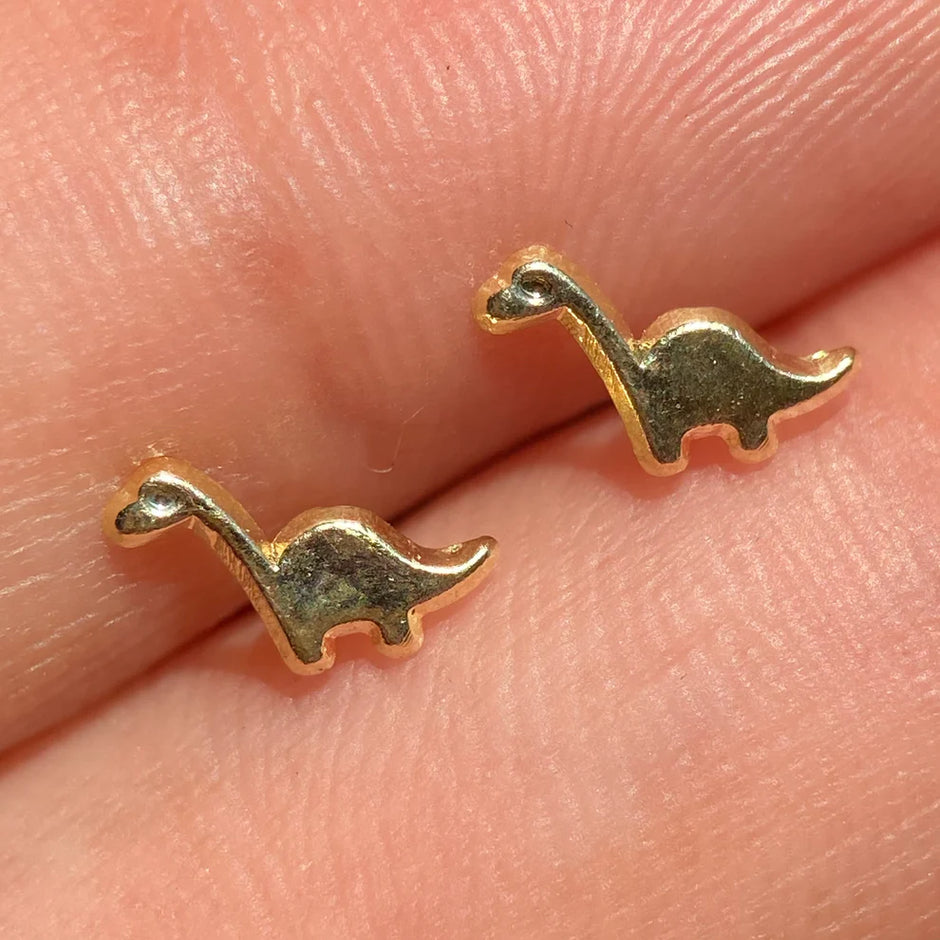 Broquel Dinosaurio en Oro Amarillo 10k Cod.314 5.5mm