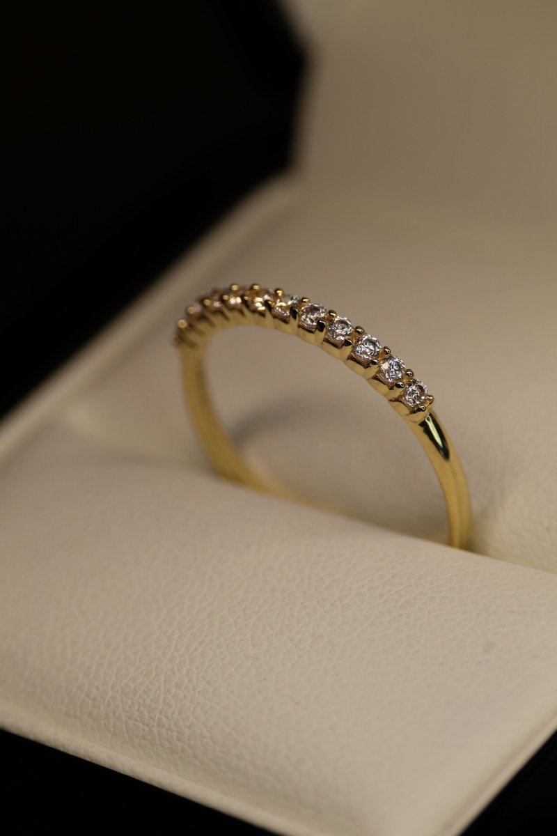 Media Churumbela en Oro Amarillo 10k con Circonia Mod. 15920 Talla 7 - Mouty Joyería