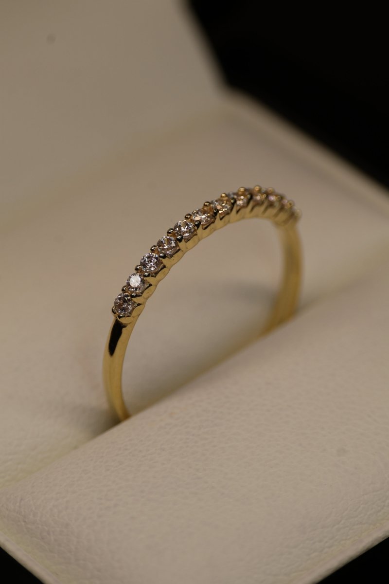 Media Churumbela en Oro Amarillo 10k con Circonia Mod. 15920 Talla 7 - Mouty Joyería