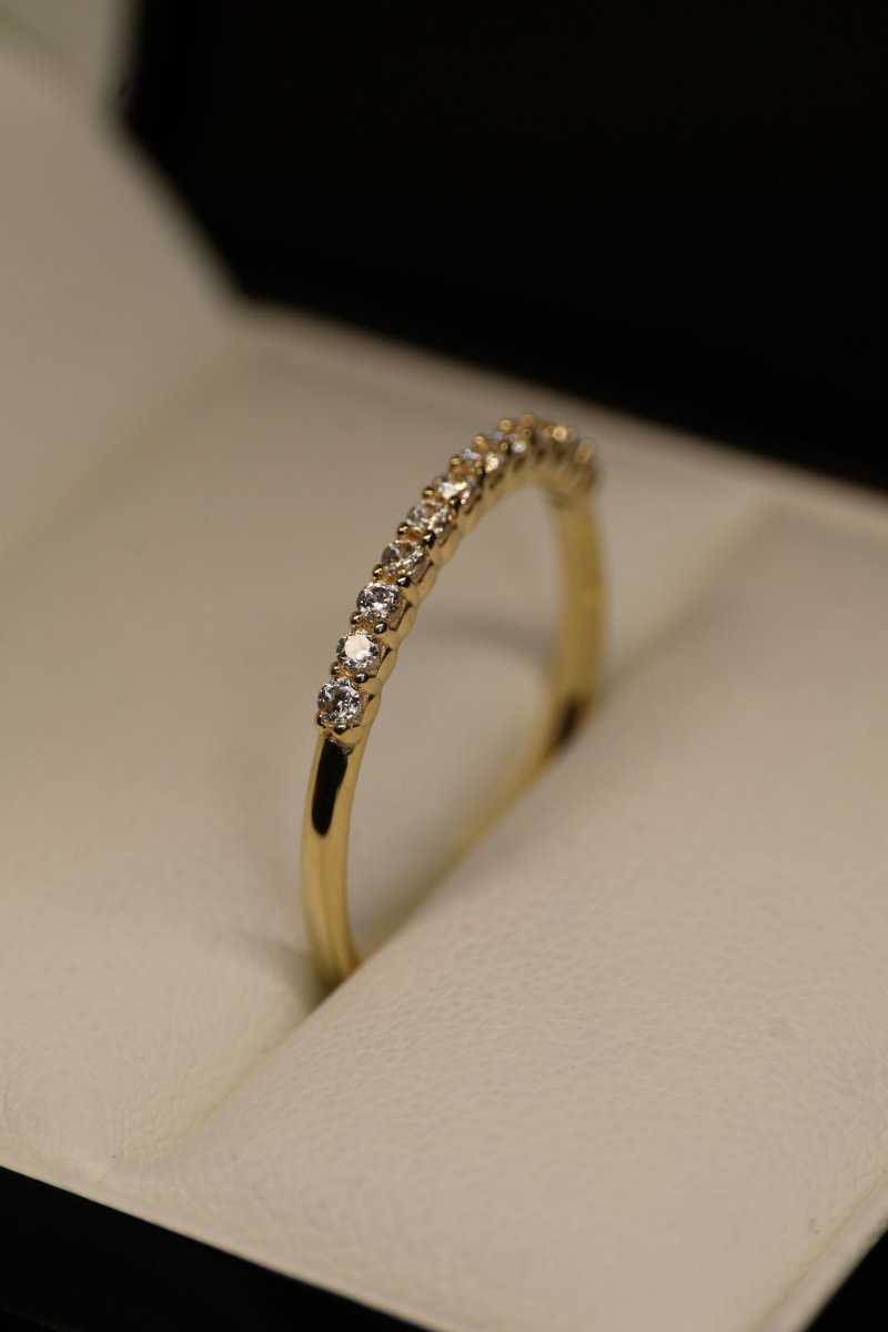 Media Churumbela en Oro Amarillo 10k con Circonia Mod. 15920 Talla 7 - Mouty Joyería