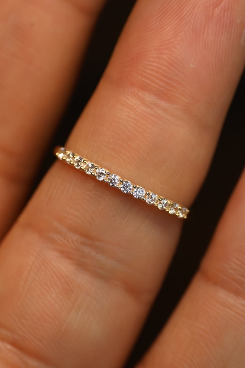 Media Churumbela en Oro Amarillo 10k con Circonia Mod. 15920 Talla 7 - Mouty Joyería