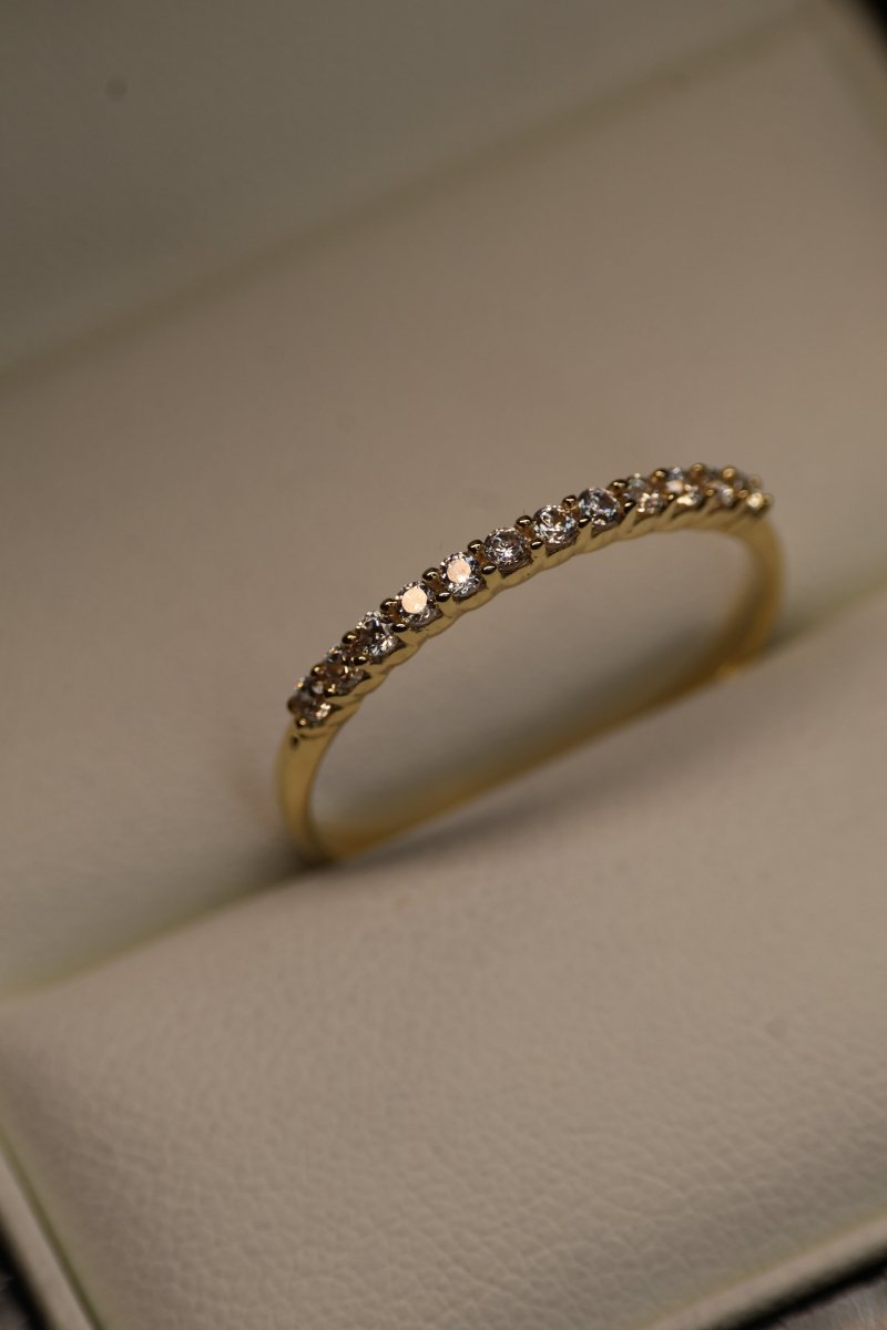 Media Churumbela en Oro Amarillo 10k con Circonia Mod. 15920 Talla 7 - Mouty Joyería