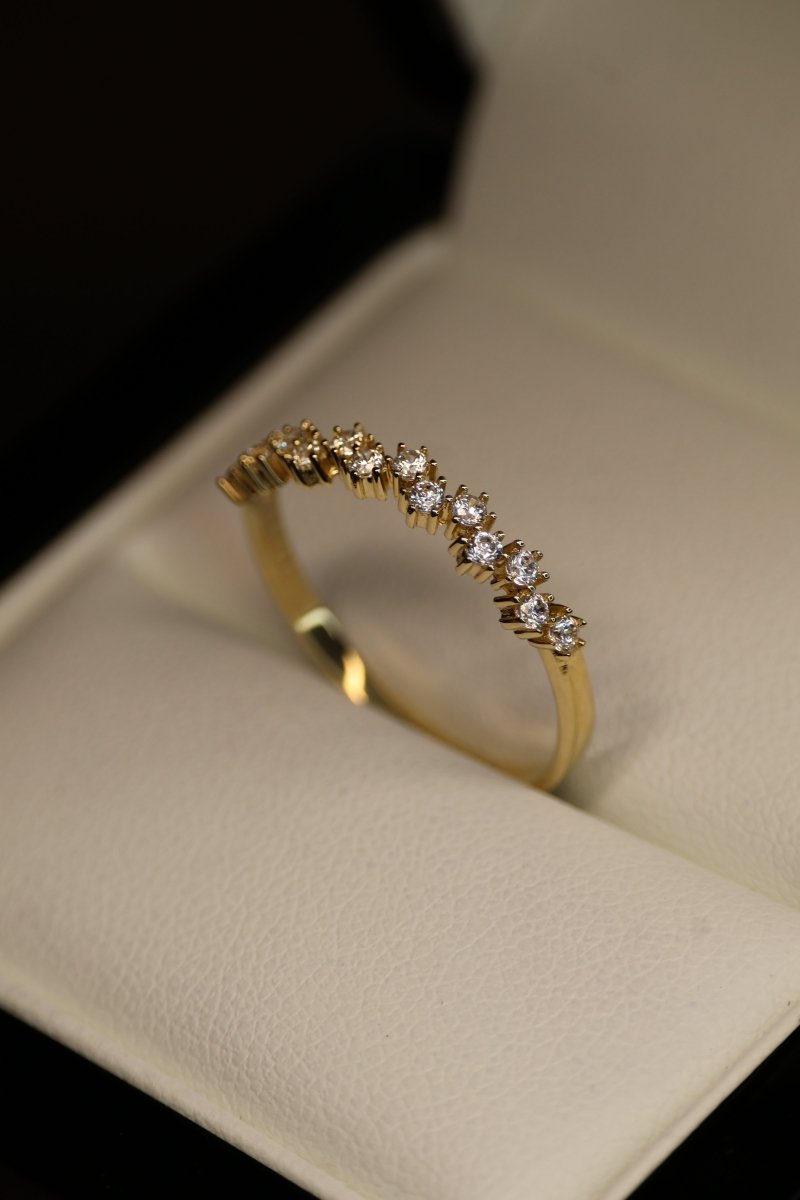 Media Churumbela en Oro Amarillo 14k con Circonias Mod.15918 Talla 6 - Mouty Joyería