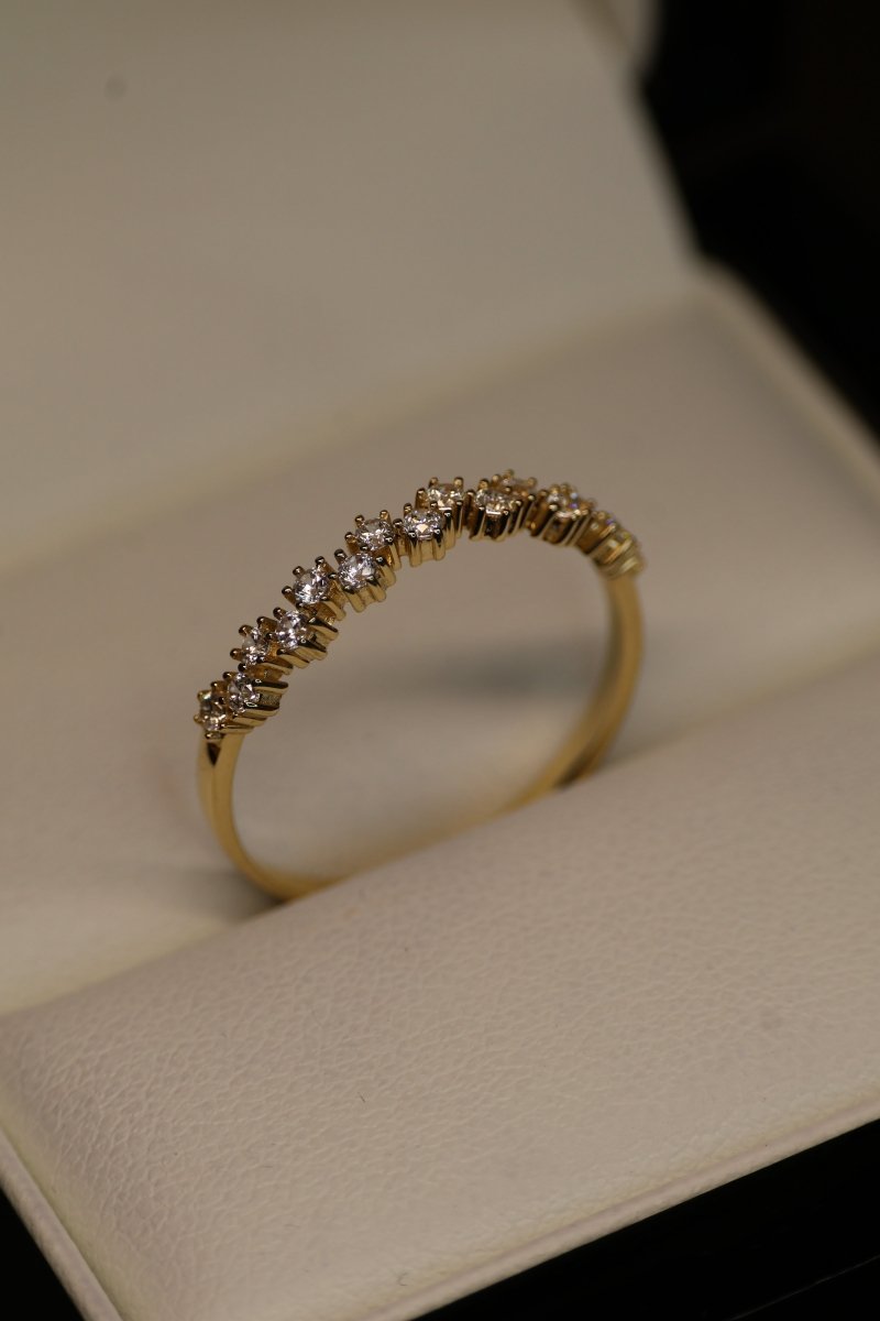 Media Churumbela en Oro Amarillo 14k con Circonias Mod.15918 Talla 6 - Mouty Joyería