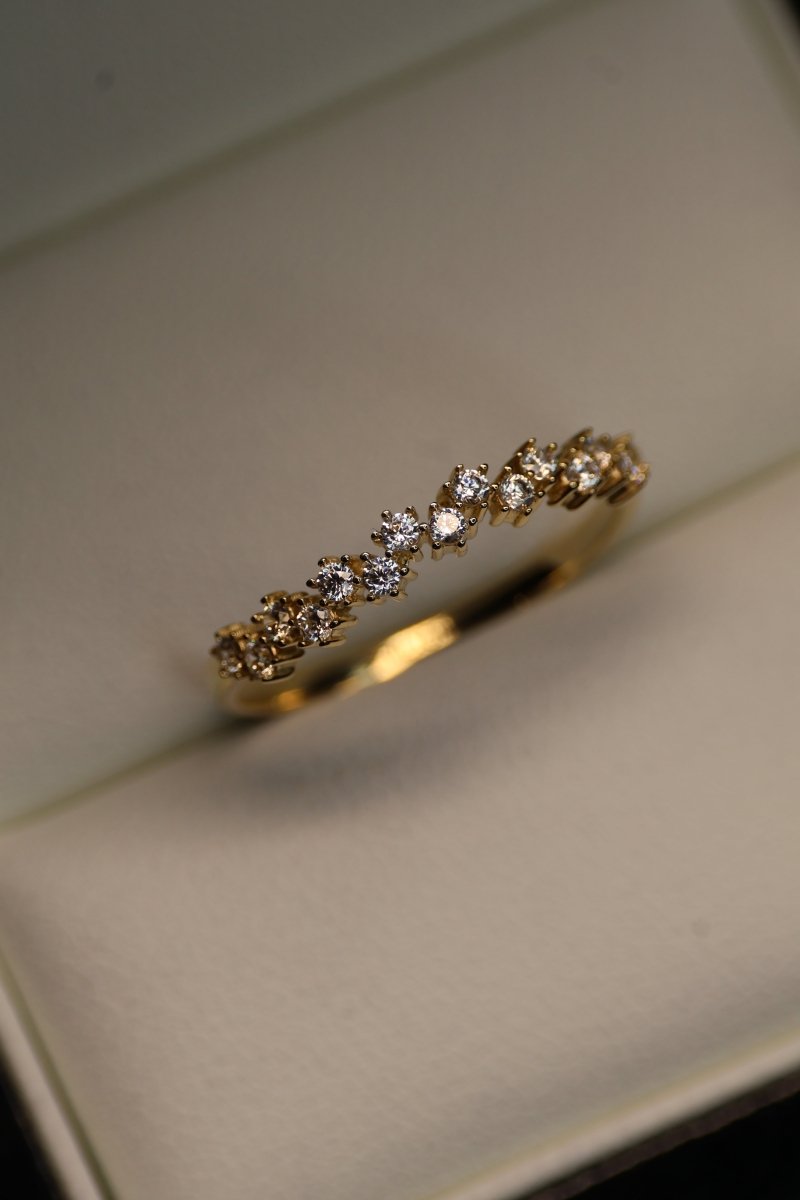 Media Churumbela en Oro Amarillo 14k con Circonias Mod.15918 Talla 6 - Mouty Joyería