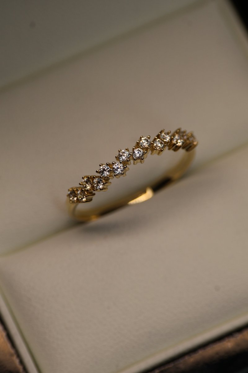 Media Churumbela en Oro Amarillo 14k con Circonias Mod.15918 Talla 6 - Mouty Joyería