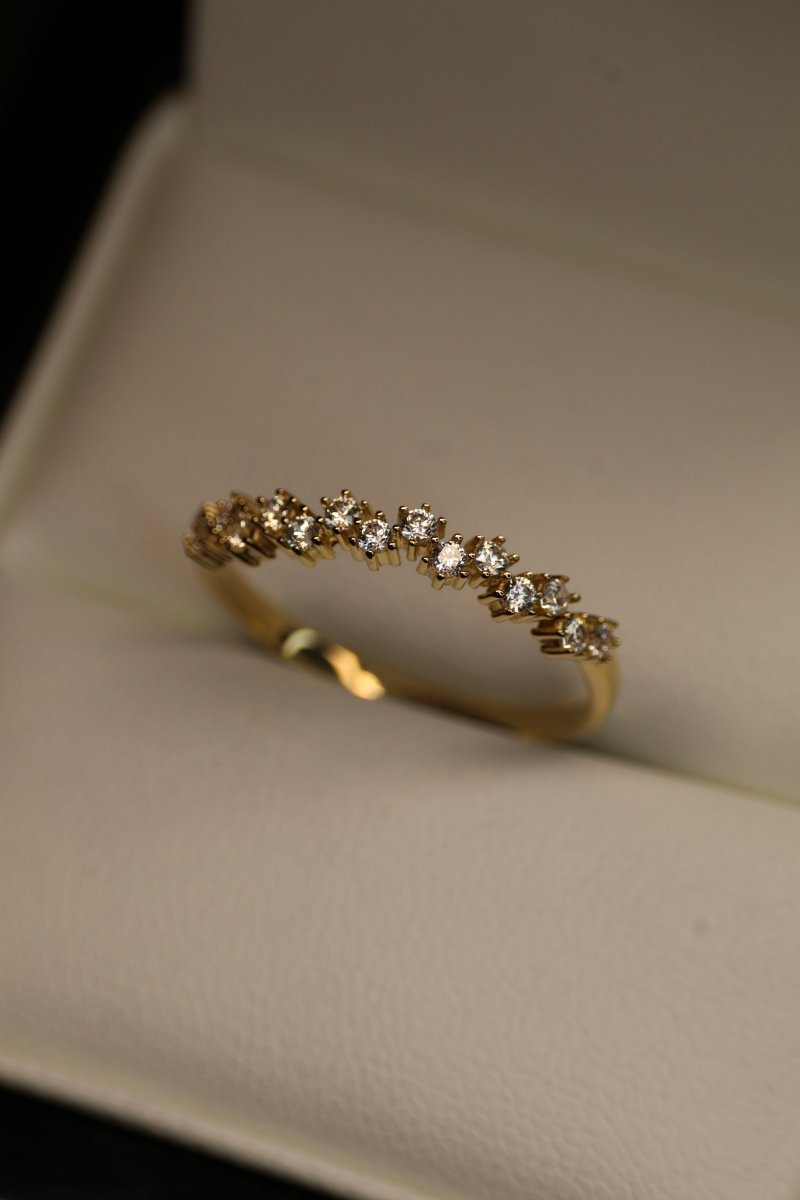 Media Churumbela en Oro Amarillo 14k con Circonias Mod.15918 Talla 6 - Mouty Joyería