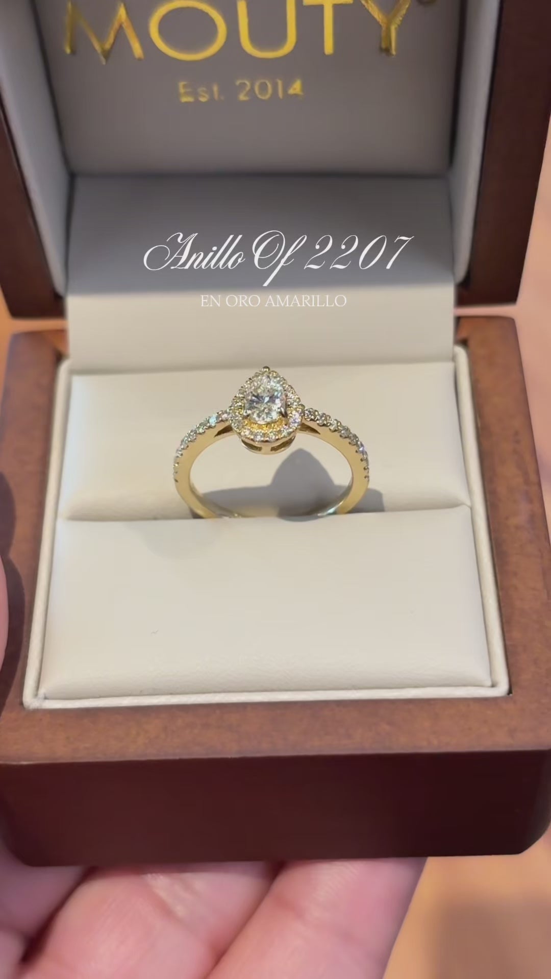 Anillo OF2207 en oro amarillo 14k con diamante natural .20cts .41L