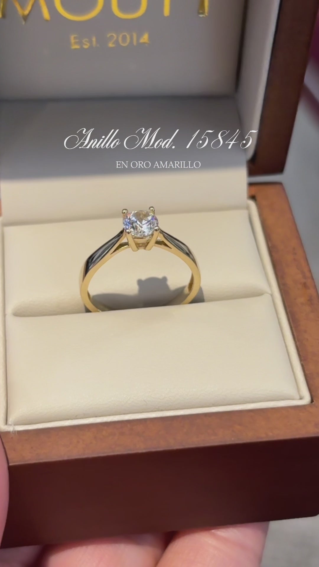 Anillo en Oro Amarillo 14k con Circonia Mod.15845