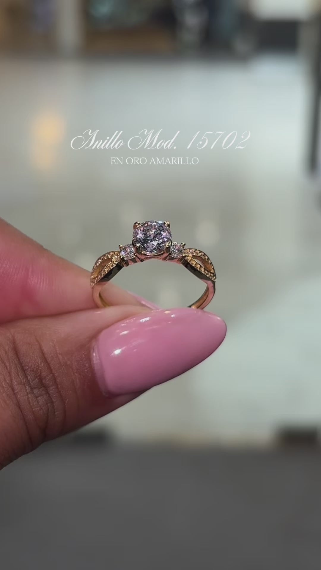 Anillo en Oro Amarillo 14k con Circonias Mod. 15702