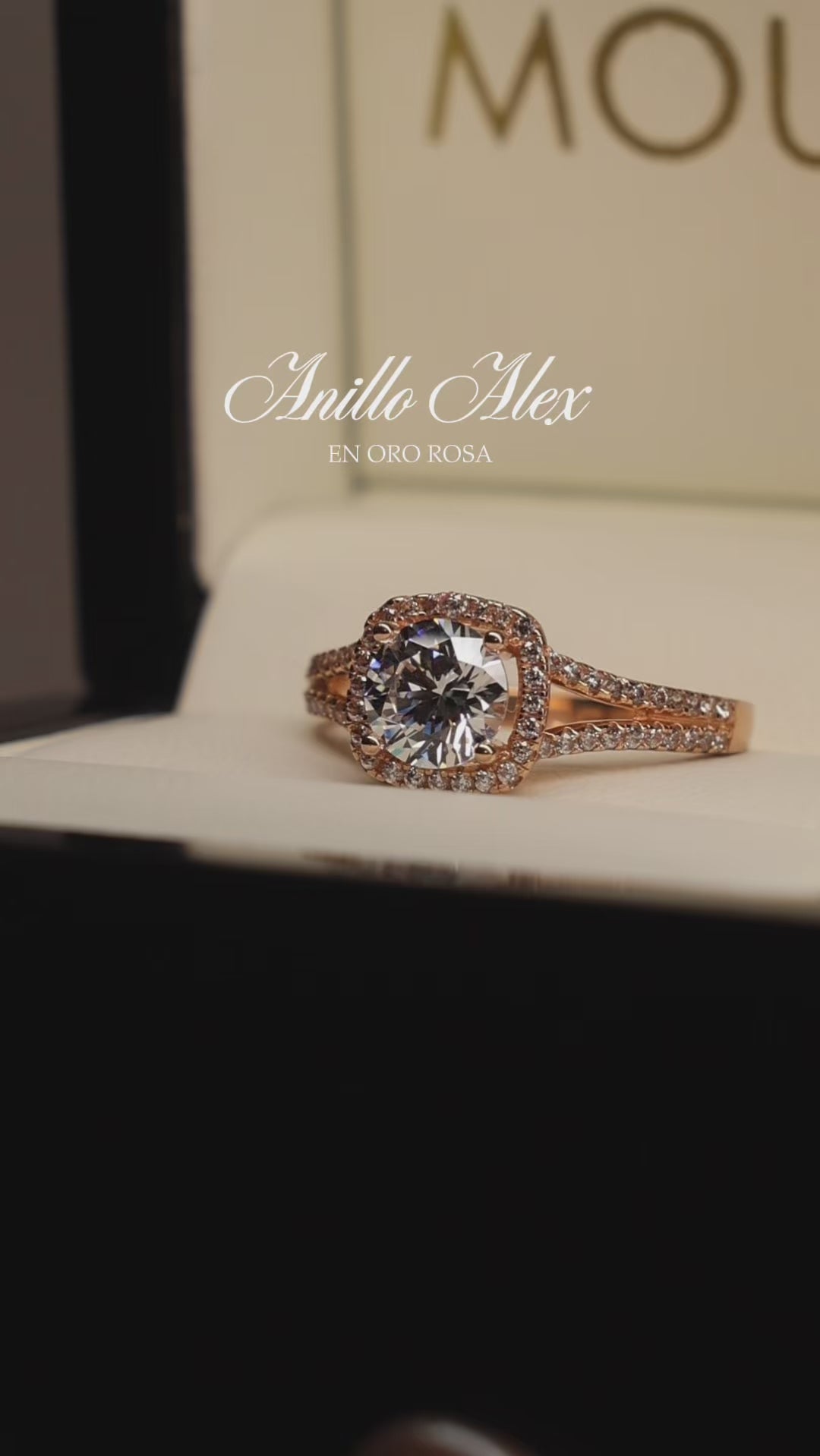 Anillo en Oro Rosa 10k con Circonia Mod.15957