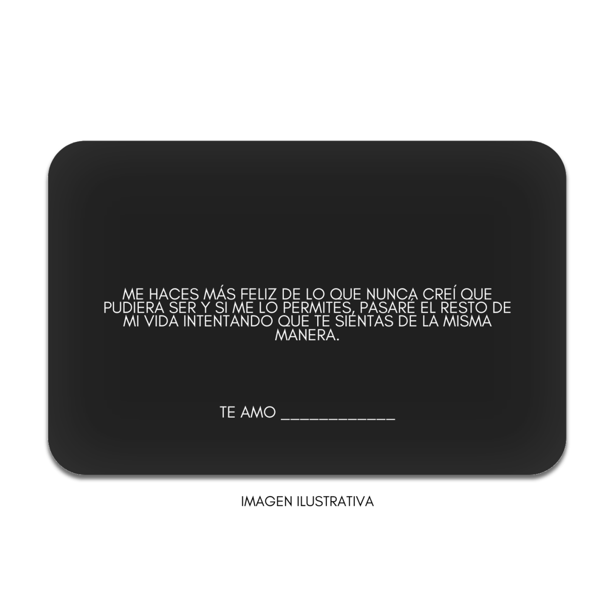 Tarjeta Metalica grabada con mensaje personalizado - Mouty Joyería