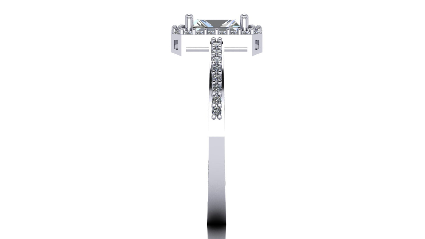 Ring in 10k white Italian gold with zirconias Cod: MAN271