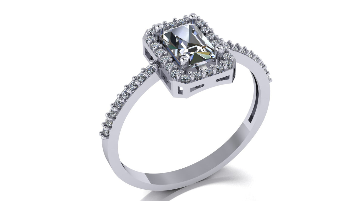 Ring in 10k white Italian gold with zirconias Cod: MAN271