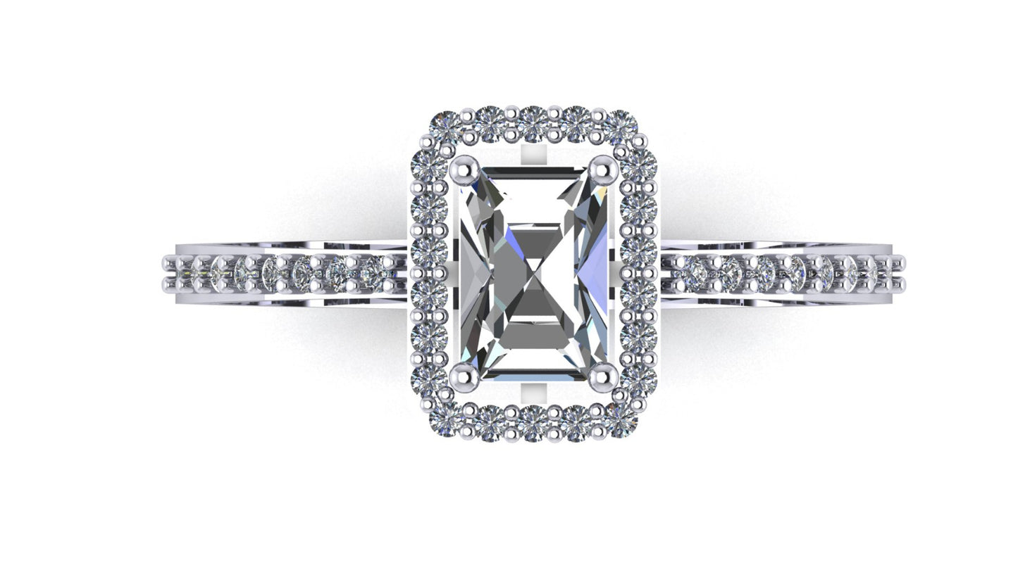 Ring in 10k white Italian gold with zirconias Cod: MAN271