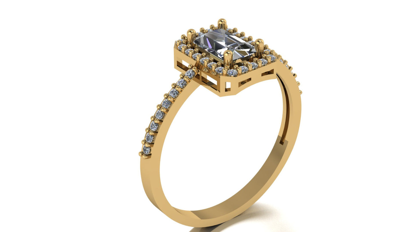 Ring in 10k white Italian gold with zirconias Cod: MAN271
