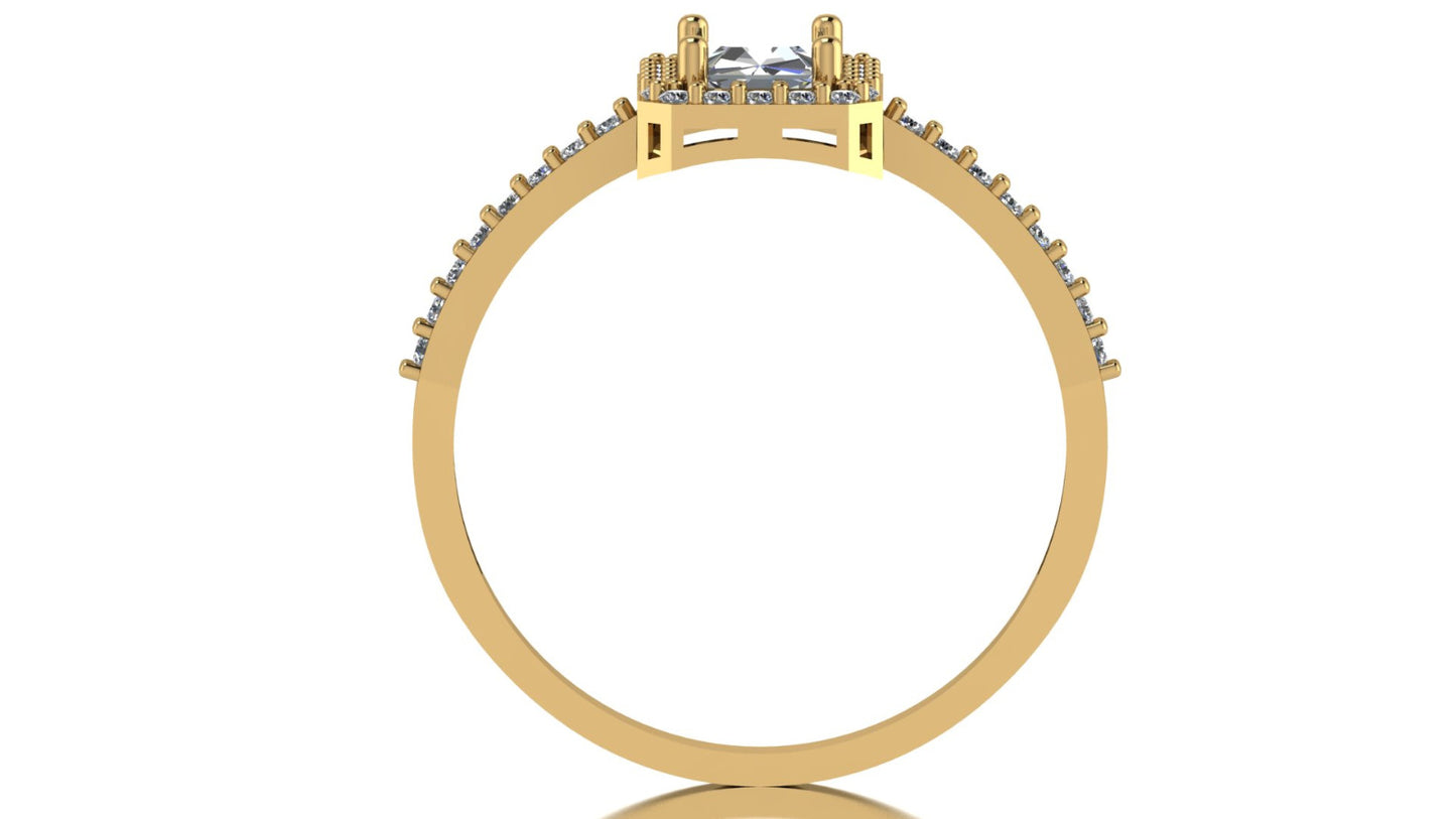 Ring in 10k white Italian gold with zirconias Cod: MAN271