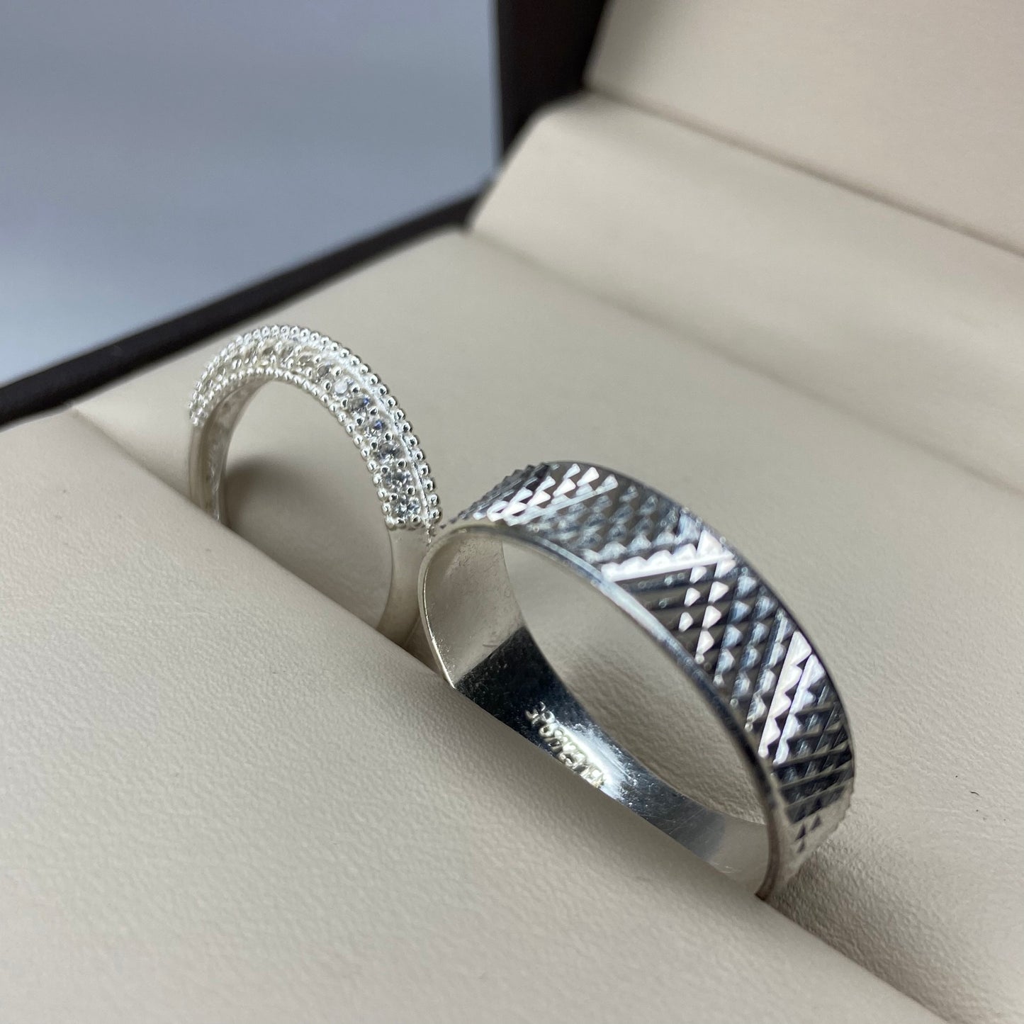 Dúo de Anillos Liam-Elsie en Plata con Circonias