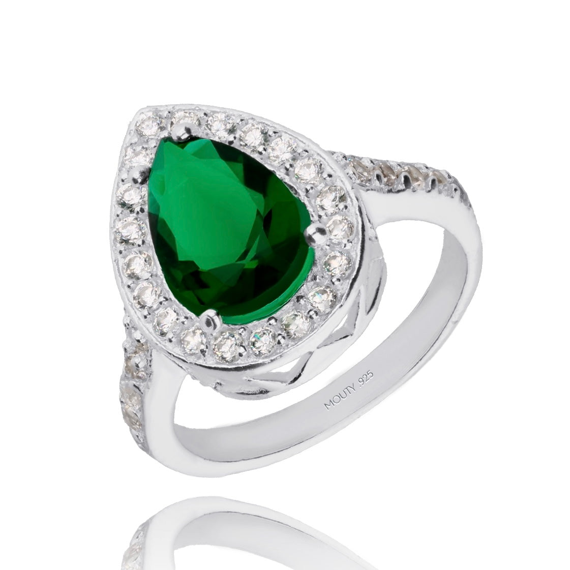 Anillo Polet en Plata con Circonia Verde inspirado en Hurrem