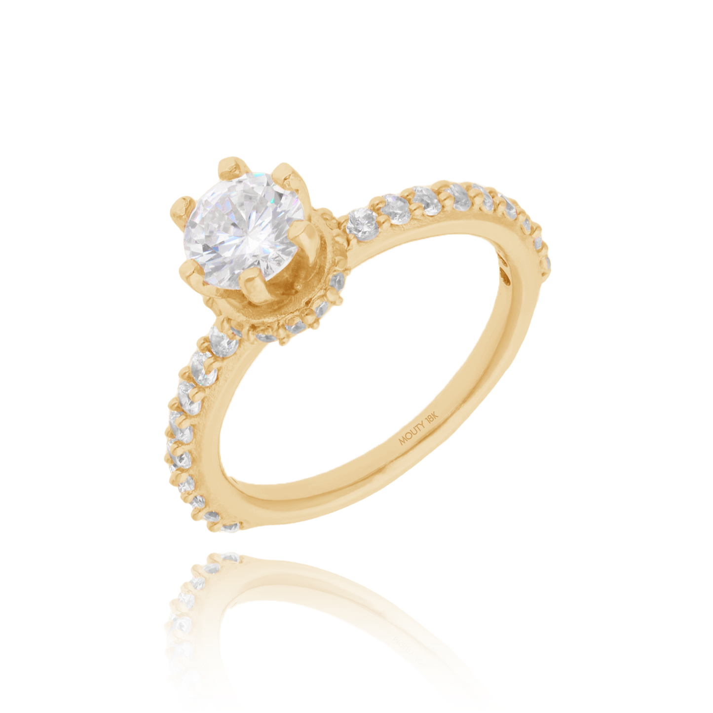 Anillo Helena en Oro amarillo 18k con Circonia
