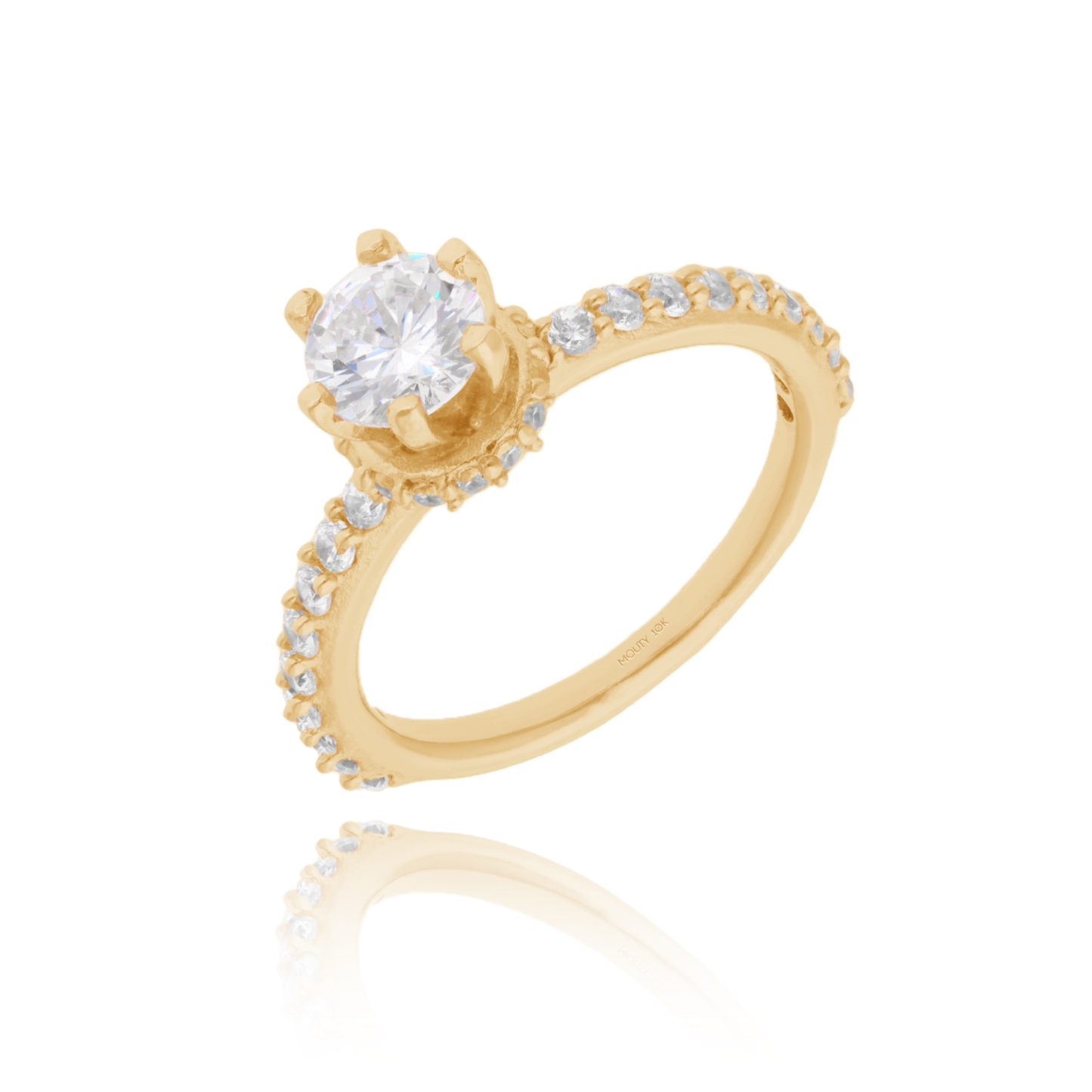 Anillo Helena en Oro Amarillo 10k con Circonia