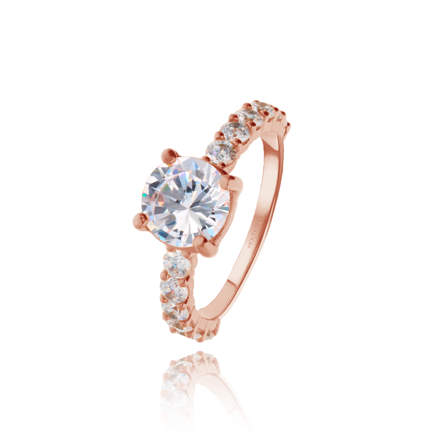 Anillo Cassie en Oro Rosa 10k con circonias