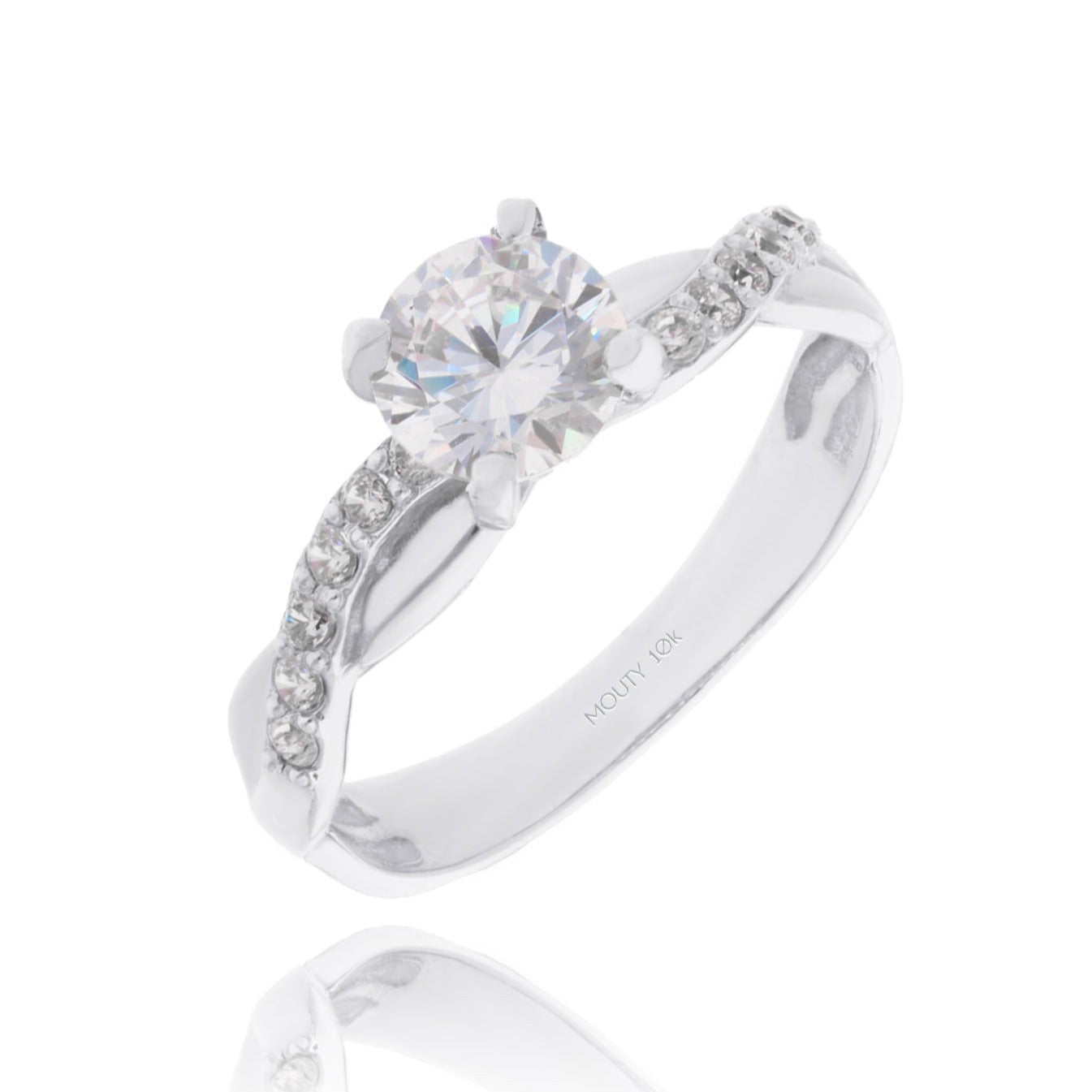 Anillo Charlize en Oro blanco 10k con Circonia