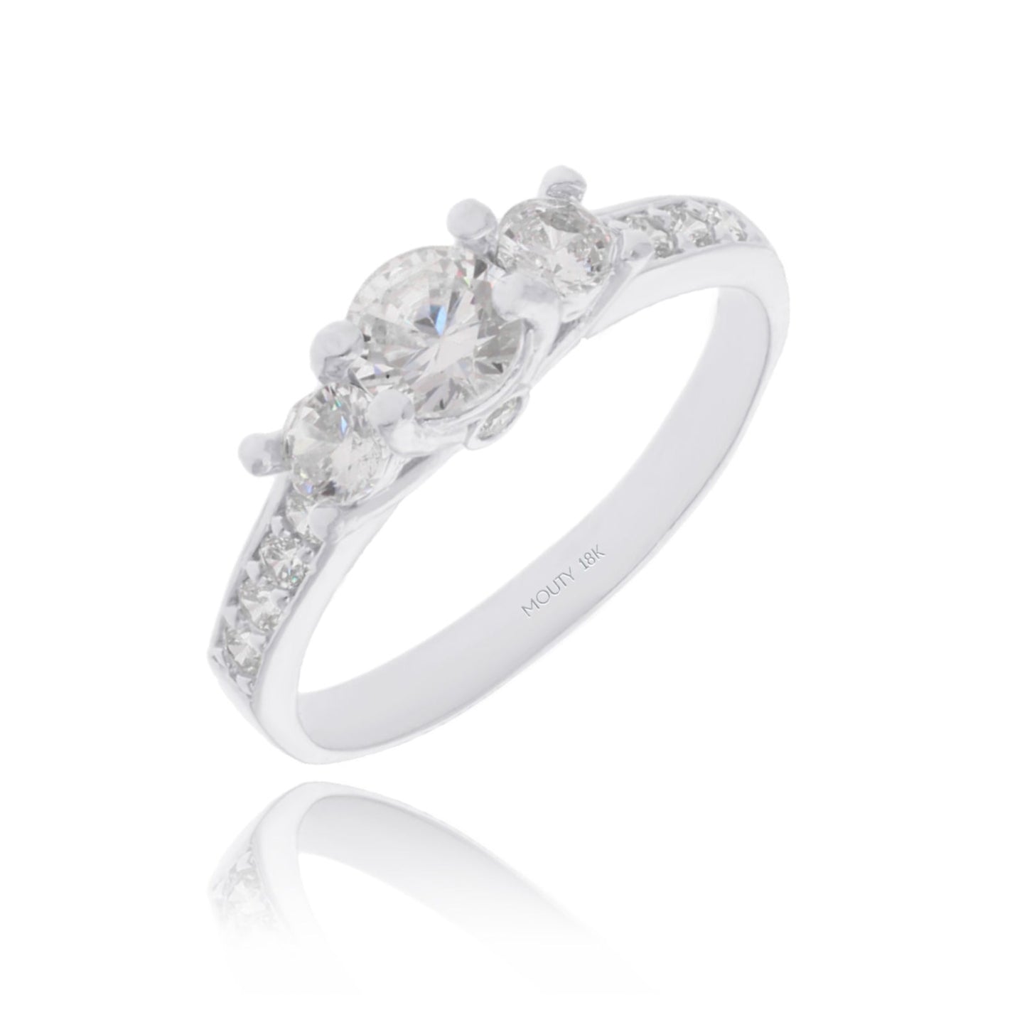 Anillo Cielo en Oro blanco 18k con Circonia Blanca