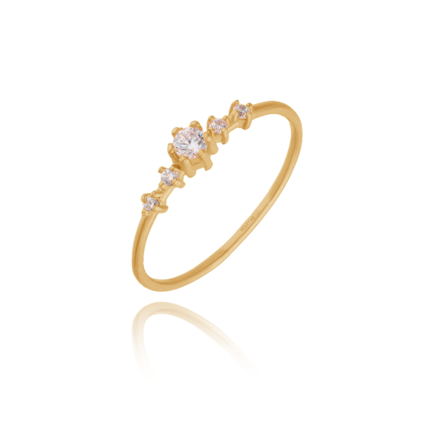 Anillo Ariana en Oro Amarillo de 14k con Circonias