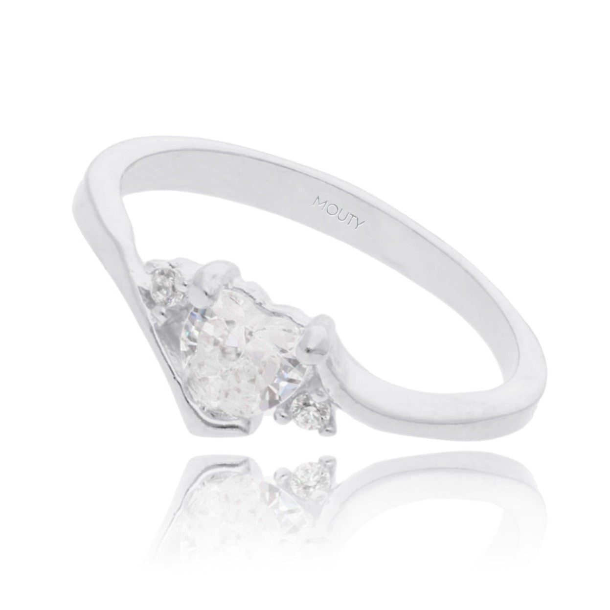 Anillo Alice en Oro blanco 18k con circonia