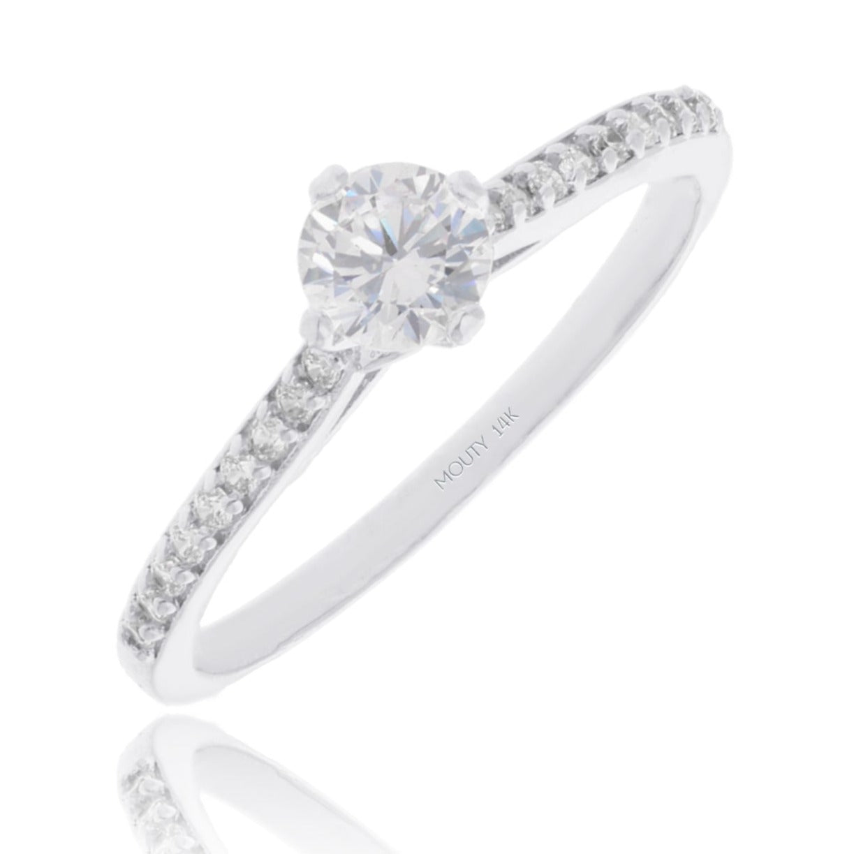 Anillo Arnel en Oro Blanco 18k con circonias