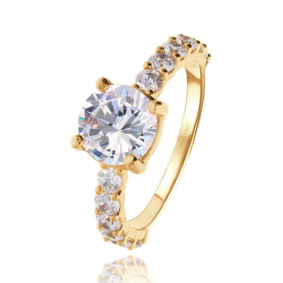 Cassie ring in 18k yellow gold with zircons
