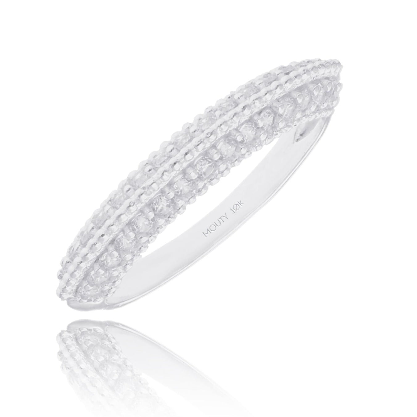 Anillo Elsie en Oro blanco 10k con Circonias