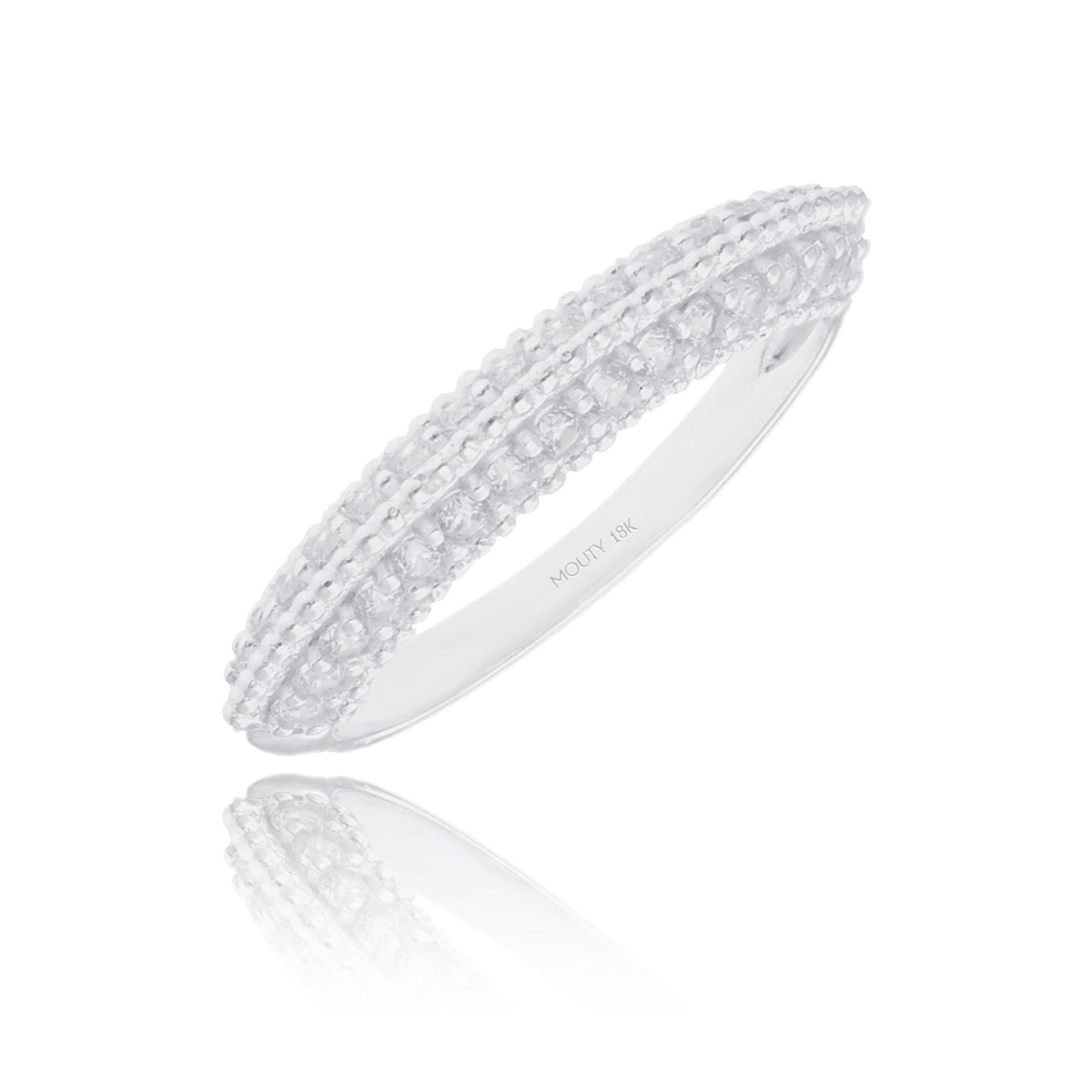 Anillo Elsie en Oro blanco 18k con Circonias