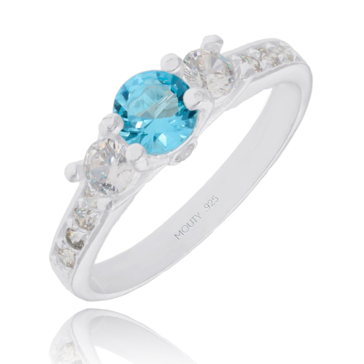 Anillo Cielo en Plata con Circonia Azul