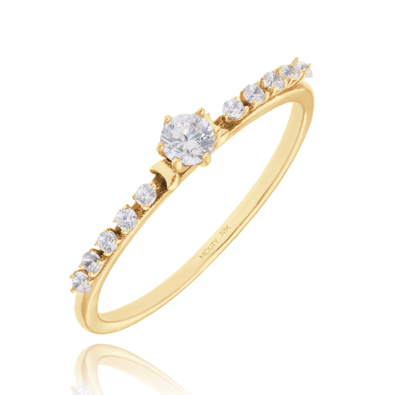 Anillo Danielle en Oro amarillo de 10k con circonias